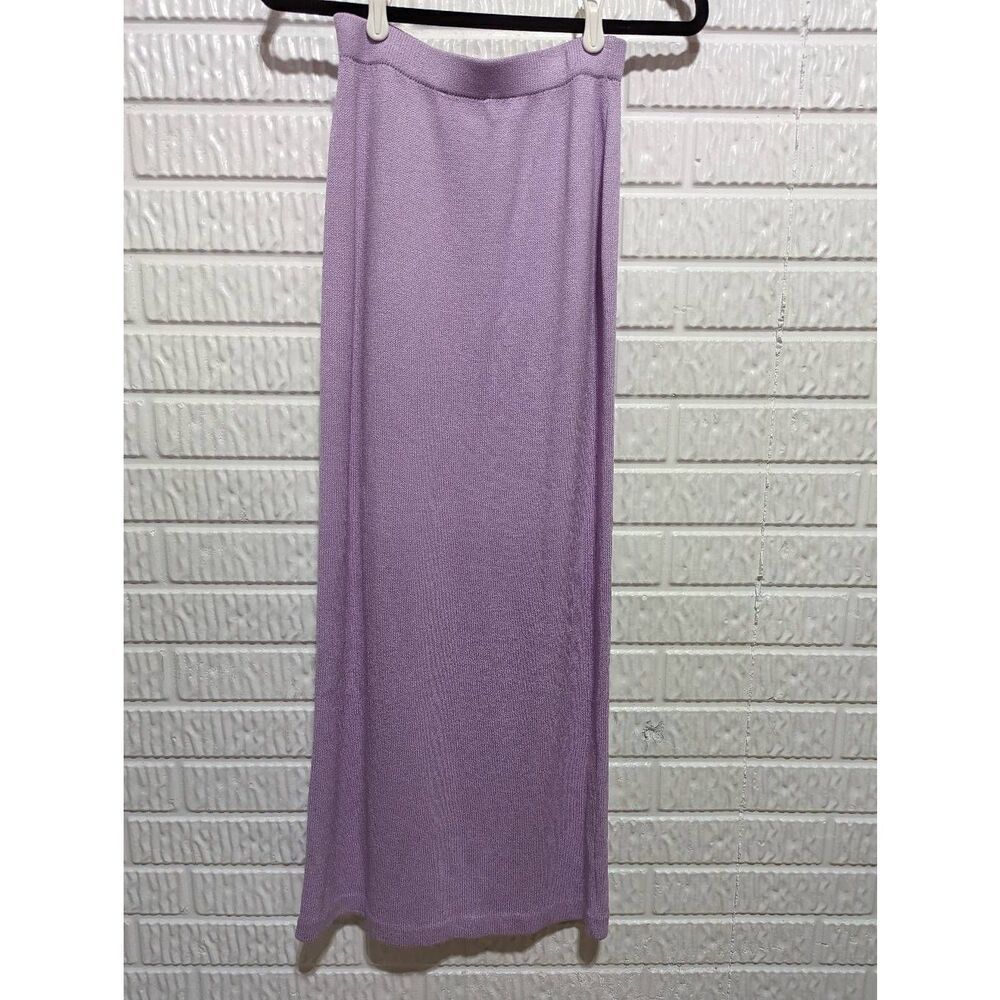 St. John Evening Women's Light Lavender Side Slit Santana Knit Maxi Skirt Size 2